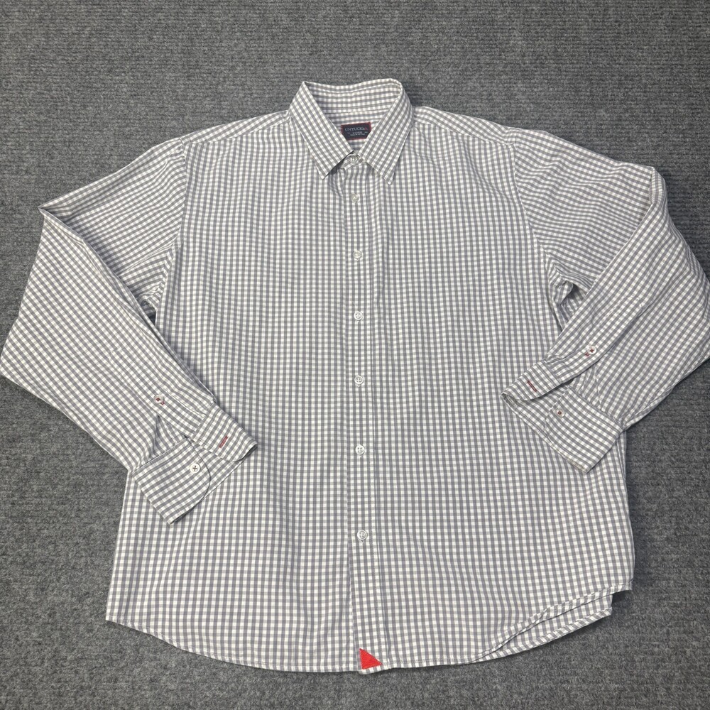 UNTUCKit Shirt Mens XL Blue Gingham Check Long Sleeve Button Up Collared Casual